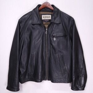 M. Julian Wilsons Leather Jacket Cafe Racer Mens XL Black Thinsulate Moto Biker